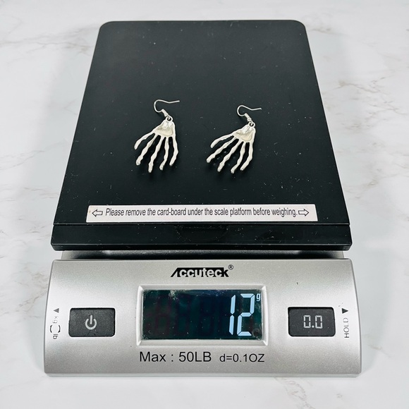 Silver Skeleton Hand Bracelet and Earrings Set - Picture 6 of 7